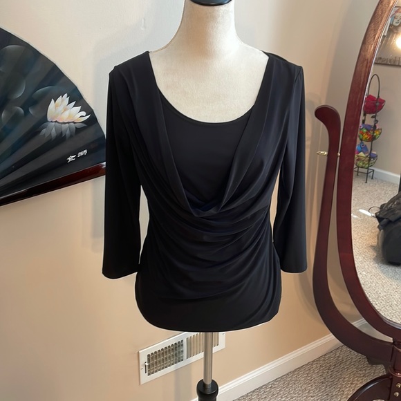 prospect blvd Tops - Flattering drape neck, faux layered top